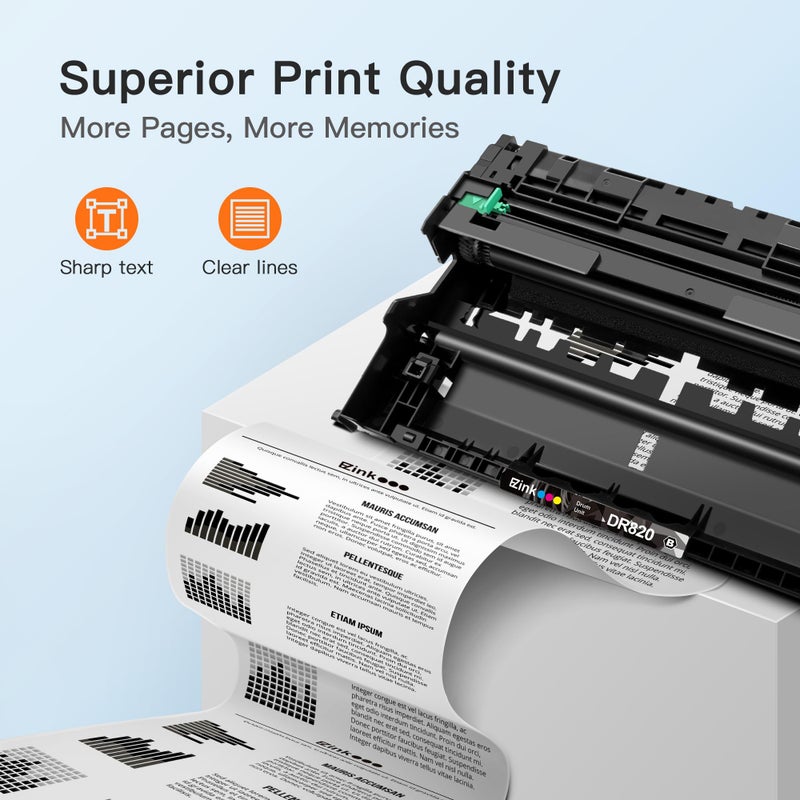 E-Z Ink Compatible Drum Unit Replacement for Brother DR 820 DR820 DR-820 Compatible with MFC-L5900DW HL-L6200DW HL-L5100DN MFC-L5800DW MFC-L5700DW HL-L5200DWT MFC-L6700DW HL-L5200DW (2 Drum Unit) - Image 3
